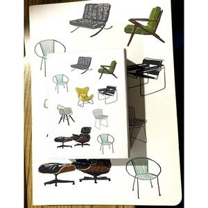 🚨BUY2GET1 Mid-century Modern Chairs A5 Notepad And Set Of 54 Cards